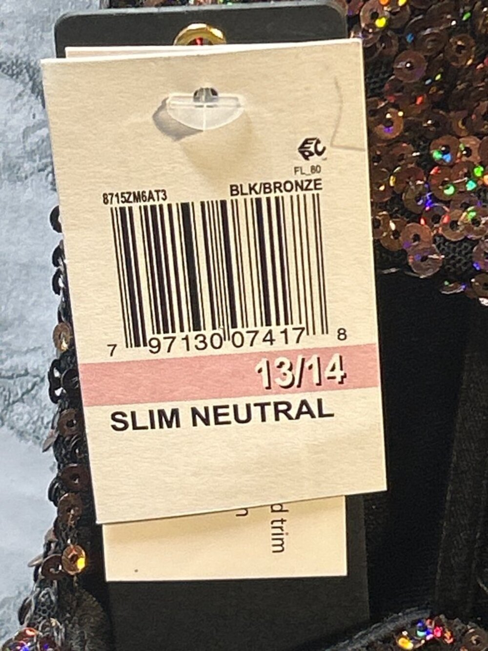 City studio Size 13/14 Sequin Bronze Mini Dress With Strappy Back & Side Slit - Picture 7 of 9